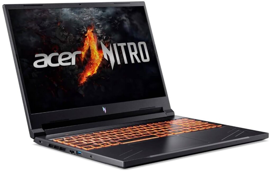 Portátil gaming económico de 16 pulgadas con procesador AMD Ryzen 7 de 8ª generación, gráfica Nvidia RTX 4060, 16 GB de RAM y 1 TB de almacenamiento SSD, Acer Nitro V 16 ANV16
