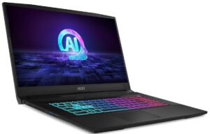 Portátil para gaming con procesador AMD Ryzen 9 de 8ª generación, 32 GB de RAM, 1TB de SSD, gráfica RTX 4070 con 8 GB de VRAM y pantalla de 17 pulgadas 2,5K, MSI Katana A17 AI B8VG