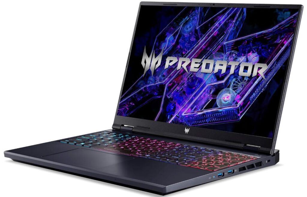 Portátil gaming con procesador Intel Core i9 14900HX, gráfica Nvidia RTX 4060 con 8 GB de VRAM, 32 GB de RAM, 1 TB de almacenamiento SSD y pantalla de 16 pulgadas 2,5K, Acer Predator Helios Neo 16
