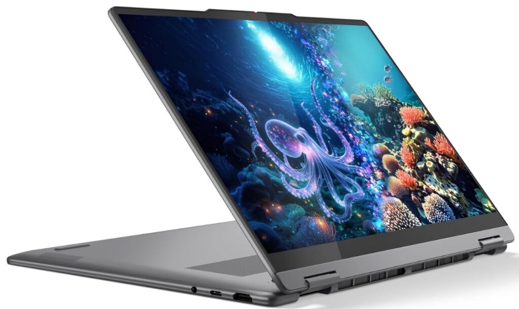 Portátil convertible 2 en 1 de 14" con pantalla táctil OLED Full HD Plus, procesador Intel Core Ultra 226V 16 GB de RAM y 512 GB de almacenamiento SSD, Lenovo Yoga 7 Gen 10